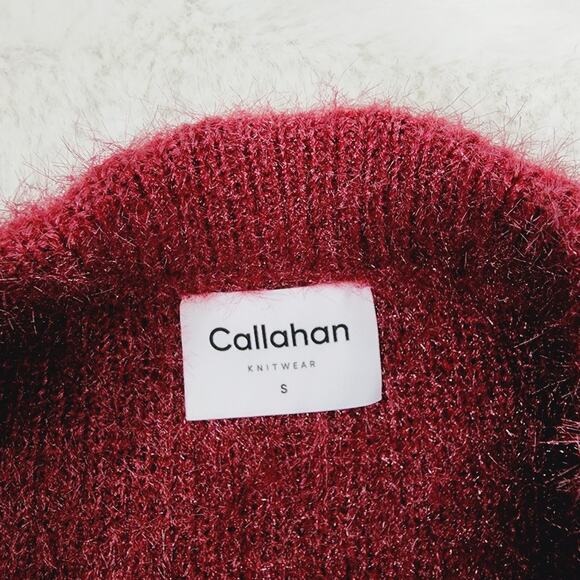 Callahan Revolve Genny Eyelash Fuzzy Knit Mini Skirt Red Small Winter - Picture 10 of 13